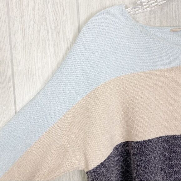 Soft Surroundings | Lisbeth Chenille Striped V Neck Sweater Size Petite XL - Picture 5 of 12